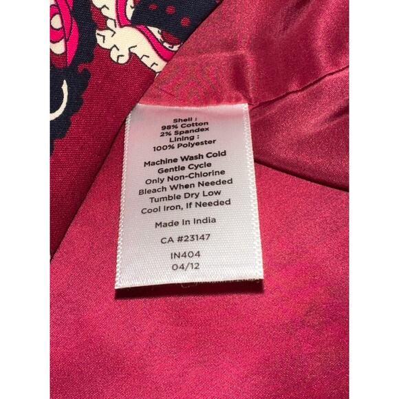 Talbots Skirt Mini Paisley Burgundy Navy lined 8P Fall Career Office Party - Picture 6 of 6